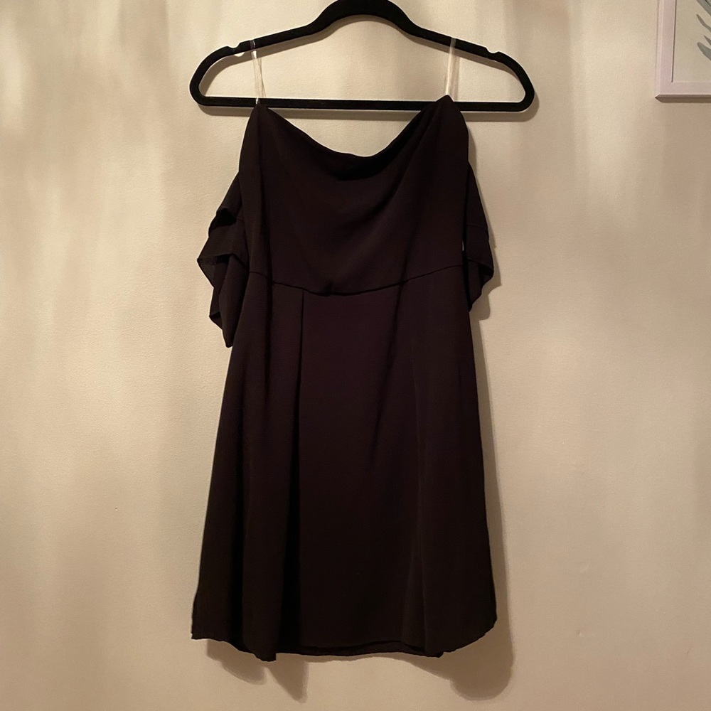 This is black thigh high dress